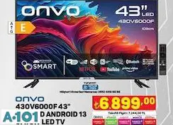 ONVO 43 FULL HD ANDROİD SMART LED TV AKILLI TELEVİZYON